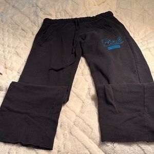 PINK Victoria's Secret women’s Black Joggers with Blue Logo
